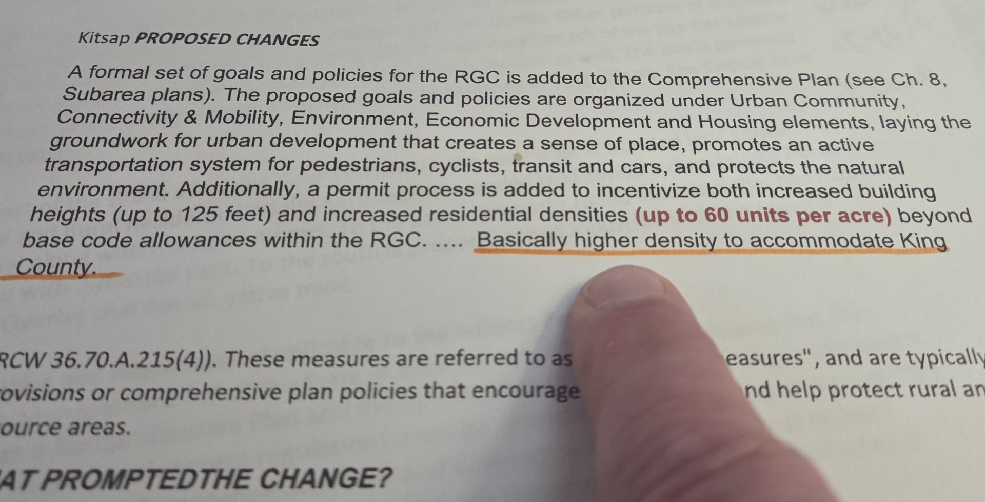 Kitsap County 2021 comment: Basically higher density to accommodate King County